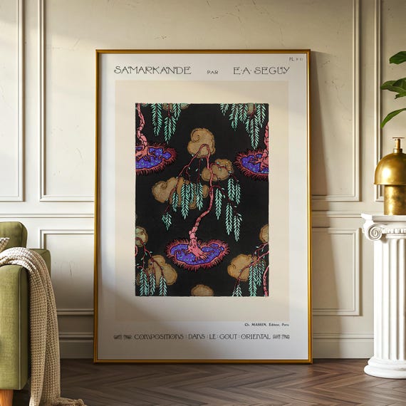 E. A. Séguy “Samarkand: Color Composition 11” Framed Poster – Oriental Style, Art Deco, Art Collector