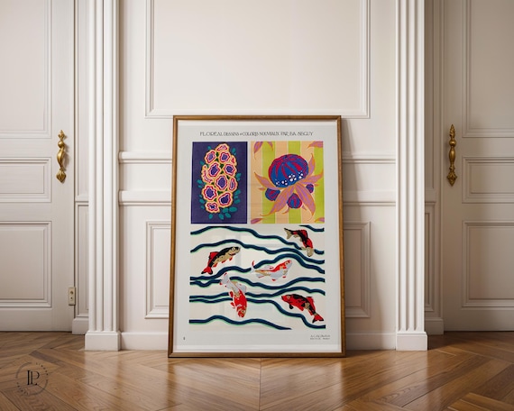 E. A. Séguy “Floral Designs and New Colors No. 6” Poster Unframed – Art Deco, Botanical Illustration, Giclée Art Print with White Border
