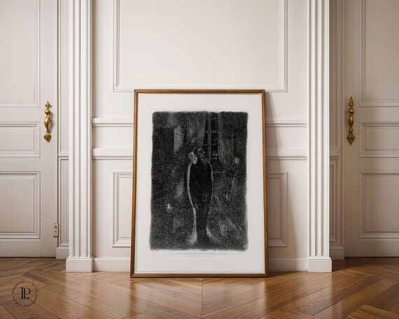 Hugo Steiner-Prag "Fear" ca. 1916 Poster unframed – Inner demons visualized | Giclée art print vertical