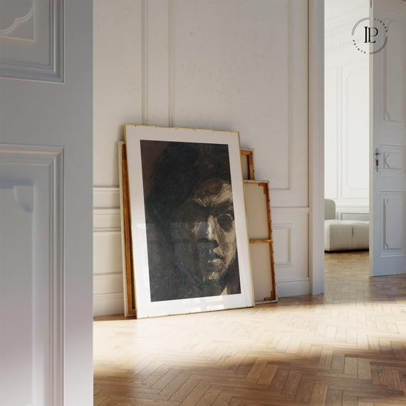 Jan Toorop "Self-portrait of the painter" 1880 framed poster – Expressionism | Giclée art print with white border