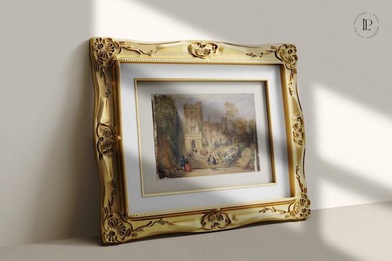 David Cox "Powys Castle, Wales" Framed Poster – English Landscape | Giclée Art Print with Black Frame