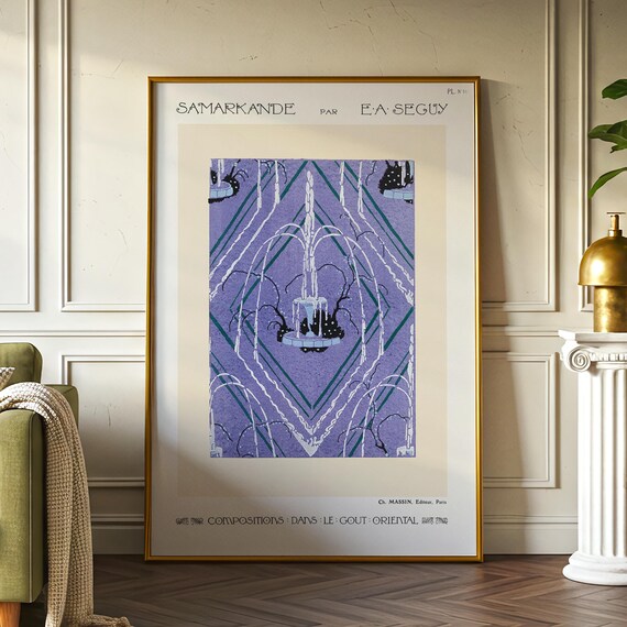 E. A. Séguy “Samarkand: Color Composition 10” Poster Unframed – Oriental Style, Art Deco, Gift