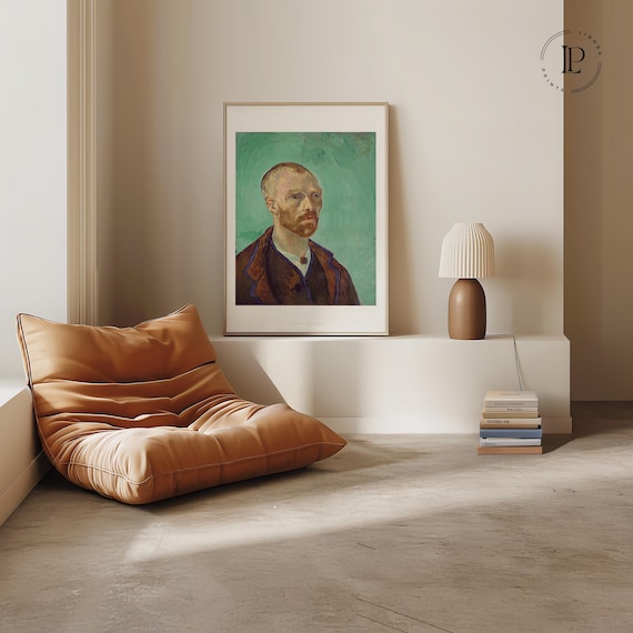 Van Gogh "Self-Portrait (Dedicated to Paul Gauguin)" 1888 Framed Poster – Post-Impressionism | Giclée Art Print with White Border Vertical