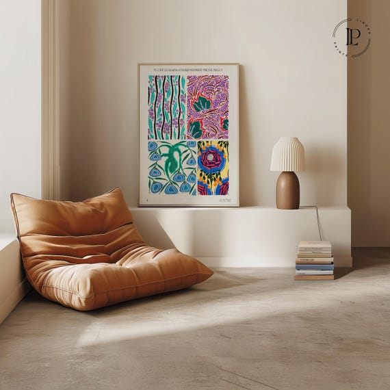 E. A. Séguy "Floral Designs and New Colors No. 20" Framed Poster – Art Deco, Decorative Botanical Illustration, Giclée Art Print with Border