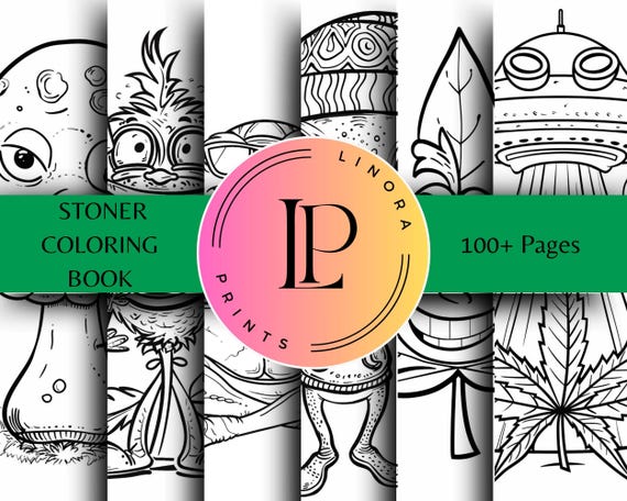 Stoner Coloring Book for Adults – 60+ Chill & Funny Weed-Themed Coloring Pages | Printable 8.5x11 PDF
