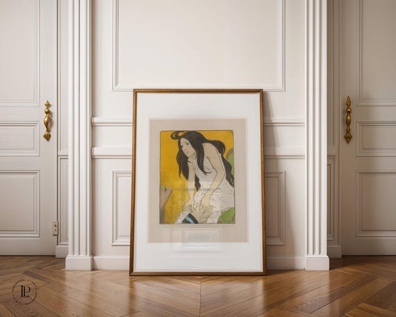 Eugène Grasset “Morphine Addict” (Fille au gant) framed poster – Art Nouveau poster, Art Nouveau Giclée art print with white border
