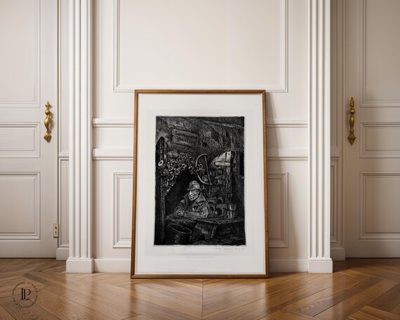 Hugo Steiner-Prag "Aron Wassertrum" c. 1916 Poster unframed – Mystical Tale | Giclée Art Print Vertical