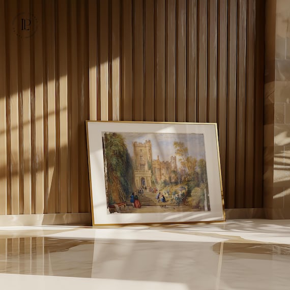 David Cox "Powys Castle, Wales" Poster Unframed – English Landscape | High-quality art print with white border