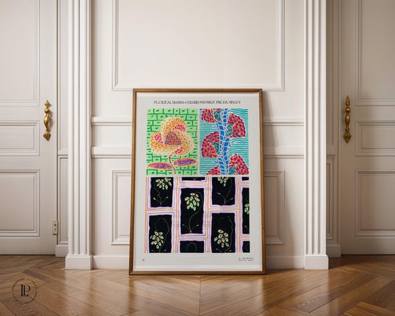 E. A. Séguy “Floral Designs and New Colors No.17” Poster Unframed – Art Deco, Botanical Illustration, Giclée Art Print with White Border