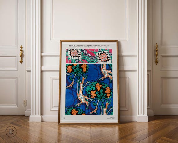 E. A. Séguy “Floral Designs and New Colors No. 2” Poster Unframed – Art Deco, Botanical Illustration, Giclée Art Print with White Border