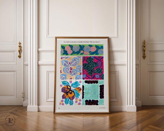 E. A. Séguy “Floral Designs and New Colors No. 20” Poster Unframed – Art Deco, Botanical Illustration, Giclée Art Print with White Border