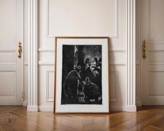 Hugo Steiner-Prag „Schrei nach Hilfe“ 1920er gerahmtes Poster – Ausdrucksstarker Expressionismus | Giclée-Kunstdruck mit weißem Rand