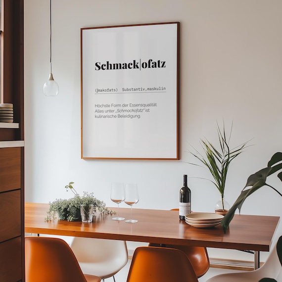 Schmackofatz - Definition Poster, Dictionary Print, Funny Slang Wall Decoration, Funny Youth Word Poster, Ironic Wall Art, Gift