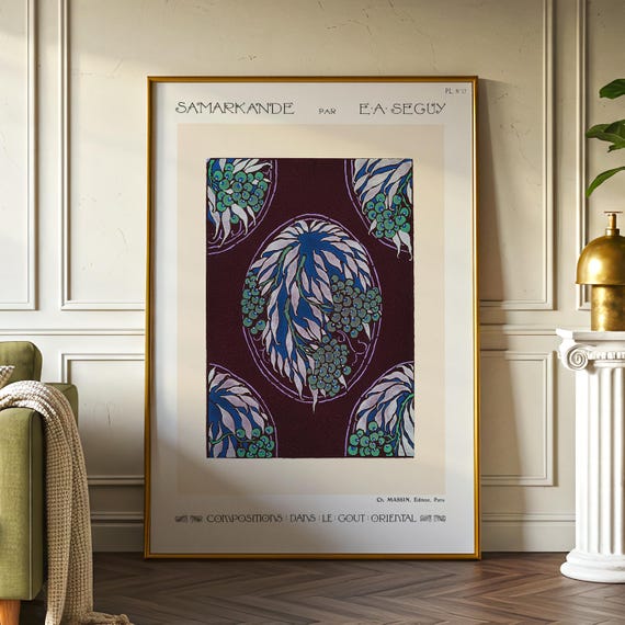 E. A. Séguy “Samarkand: Color Composition 17” Framed Poster – Oriental Style, Art Deco, Art Collector