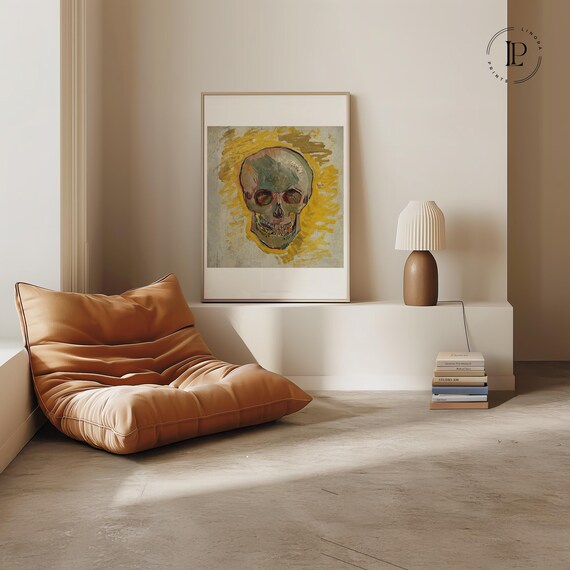 Vincent van Gogh "Van Gogh's Skull" 1887 Framed Poster – Post-Impressionism | Giclée Art Print with White Border Vertical