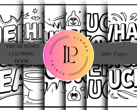 Bold & Easy Swear Word Coloring Pages for Adults – 100+ Printable PDF | Funny Anti-Stress Coloring Book