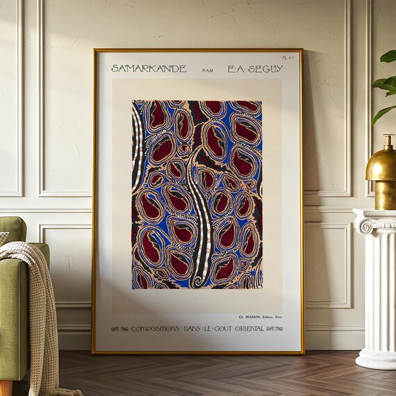 E. A. Séguy “Samarkand: Color Composition 3” Framed Poster – Oriental Style, Art Deco, Wall Decoration