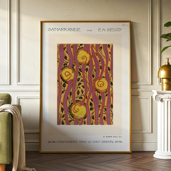 E. A. Séguy “Samarkand: Color Composition 15” Framed Poster – Oriental Style, Art Deco, Wall Decoration