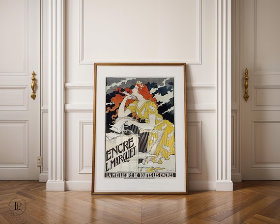 Eugène Grasset "Encre L. Marquet" poster unframed – Art Nouveau art | High-quality art print with white border