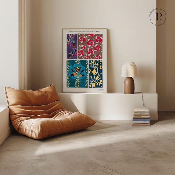 E. A. Séguy “Floral Designs and New Colors No.3” Poster Unframed – Art Deco, Botanical Illustration, Giclée Art Print with White Border