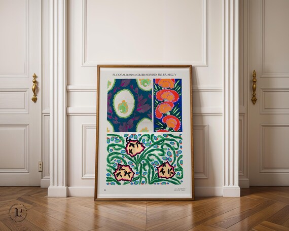 E. A. Séguy “Floral Designs and New Colors No. 15” Poster Unframed – Art Deco, Botanical Illustration, Giclée Art Print with White Border