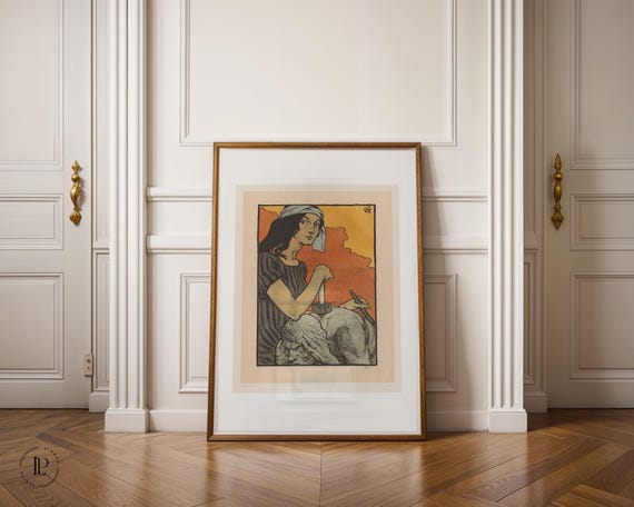 Eugène Grasset "Sculptor at Work" 1898 Poster Unframed – Art Nouveau Art | High-quality art print with white border