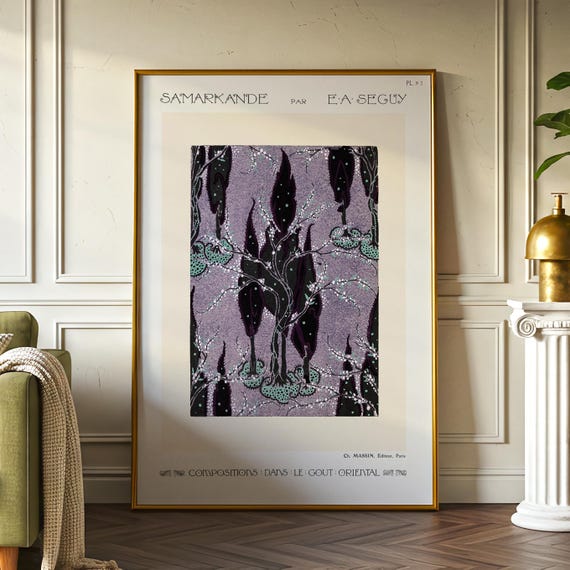 E. A. Séguy “Samarkand: Color Composition 2” Framed Poster – Oriental Style, Art Deco, Art Lovers