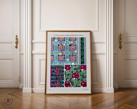 E. A. Séguy “Floral Designs and New Colors No.19” Poster Unframed – Art Deco, Botanical Illustration, Giclée Art Print with White Border