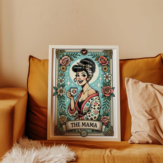 Mother's Day Poster The Mama – Loving Vintage Gift for Mom, Printable Wall Art, Digital Art for Living Room, Kitchen & Home Office
