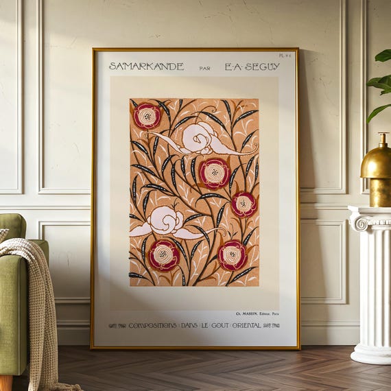 E. A. Séguy “Samarkand: Color Composition 6” Framed Poster – Oriental Style, Art Deco, Wall Art
