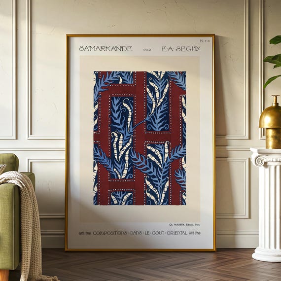 E. A. Séguy “Samarkand: Color Composition 20” Framed Poster – Oriental Style, Art Deco, Art Lovers