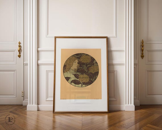 Eugène Grasset "Portrait of a Girl" Poster Unframed – Art Nouveau Art | High-quality art print with white border