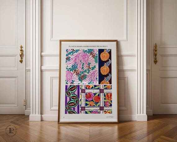 E. A. Séguy “Floral Designs and New Colors No.11” Poster Unframed – Art Deco, Botanical Illustration, Giclée Art Print with White Border