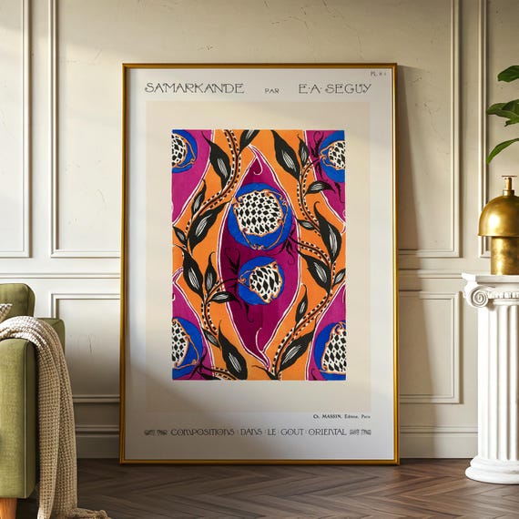 E. A. Séguy “Samarkand: Color Composition 4” Framed Poster – Oriental Style, Art Deco, Gift