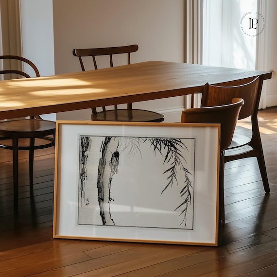 Chūrui Gafu "Cicada Illustration" Framed Poster – Japanese Botanical Art | Giclée Art Print with White Border