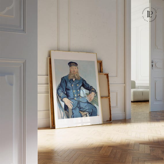 Vincent van Gogh "Portrait of the Postman Joseph Roulin" Framed Poster – Impressionism | Giclée Art Print with White Border