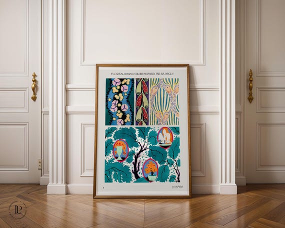 E. A. Séguy “Floral Designs and New Colors No.4” Poster Unframed – Art Deco, Botanical Illustration, Giclée Art Print with White Border