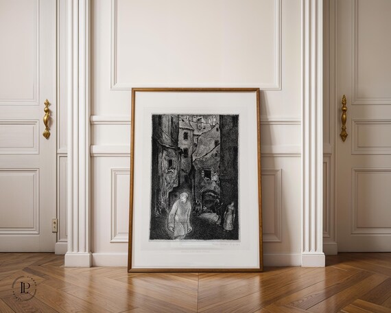 Hugo Steiner-Prag "The Appearance of the Golem" c. 1916 Poster unframed – Mythical Scene | Giclée Art Print Vertical