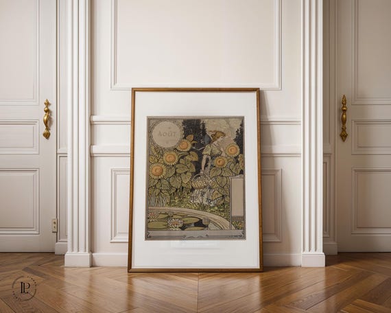 Eugène Grasset "Allegory of the Month of August" poster unframed – Art Nouveau illustration | High-quality art print with white border