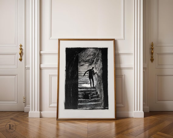 Hugo Steiner-Prag „Der Weg ins Grauen“ ca. 1916 Poster ungerahmt – Psychoanalytische Kunst | Giclée Kunstdruck Vertikal