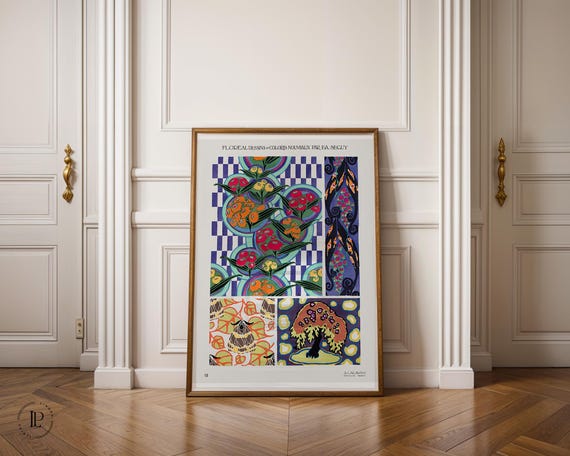 E. A. Séguy “Floral Designs and New Colors No. 5” Poster Unframed – Art Deco, Botanical Illustration, Giclée Art Print with White Border