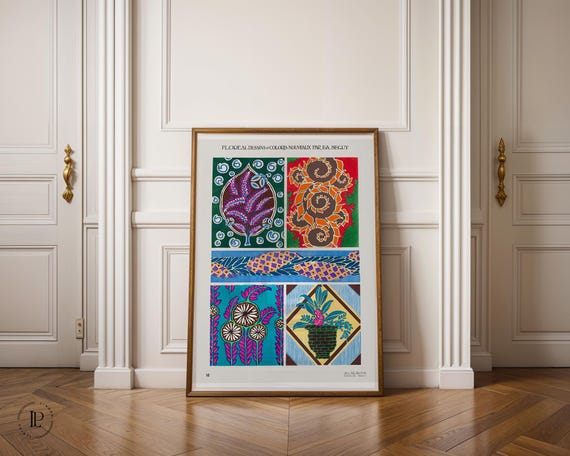 E. A. Séguy “Floral Designs and New Colors No.10” Poster Unframed – Art Deco, Botanical Illustration, Giclée Art Print with White Border