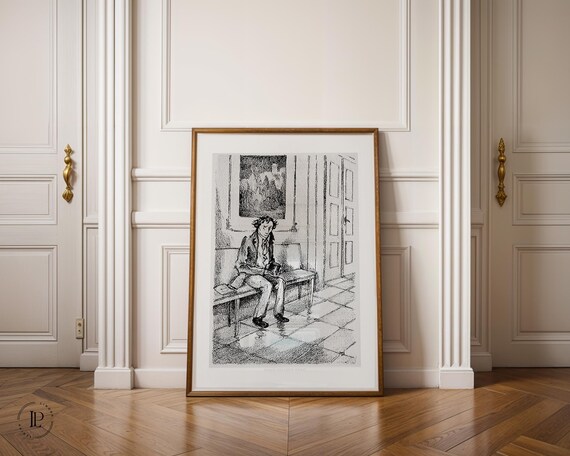 Hugo Steiner-Prag "Untitled" c. 1916 Poster unframed – Expressionist work | Giclée art print vertical