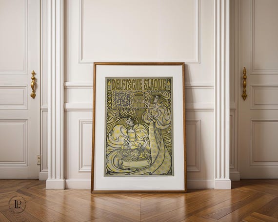 Jan Toorop "Delft Salad Oil" framed poster – Art Nouveau graphic | High-quality giclée print with black wooden frame