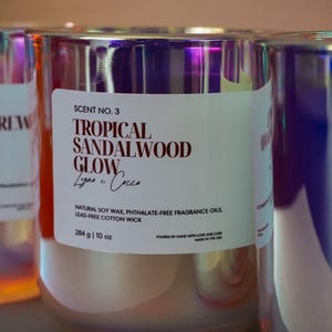 Coconut Sandalwood Candle – Natural Soy Wax, Eco-Friendly & Hand-Poured, Minimalist Home Fragrance, Cozy Woodsy Scent, Gift for Her and Him
