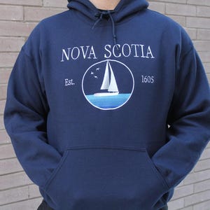 Embroidered Nova Scotia Sailboat Hoodie/Crewneck