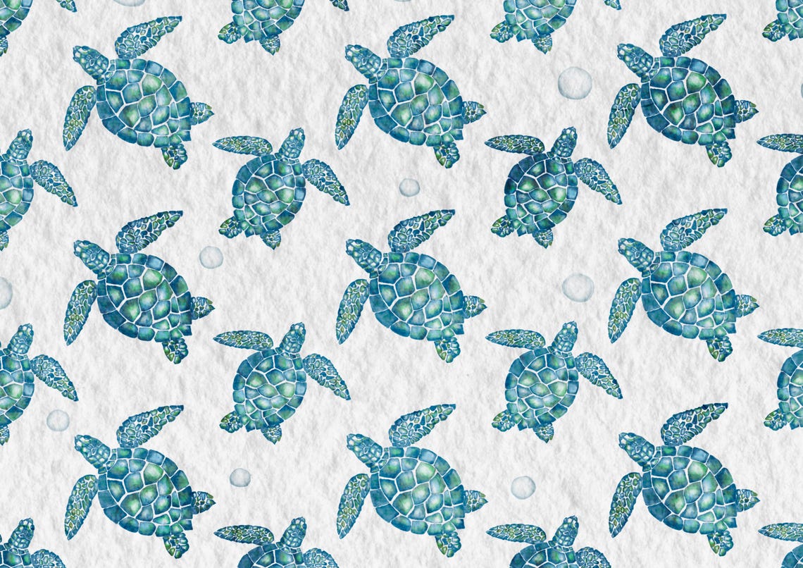 Watercolour Turtle Print - A4 Digital Download - Etsy
