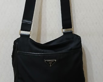 Prada Nylon/ Leather Unisex Messenger Bag