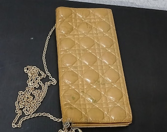 Christian Dior Patent Cabbage Convertible Clutch