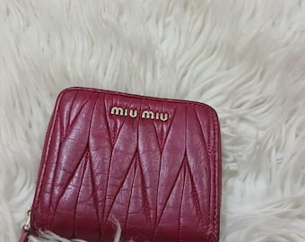 Miu Miu Pink Quilted Leather Wallet
